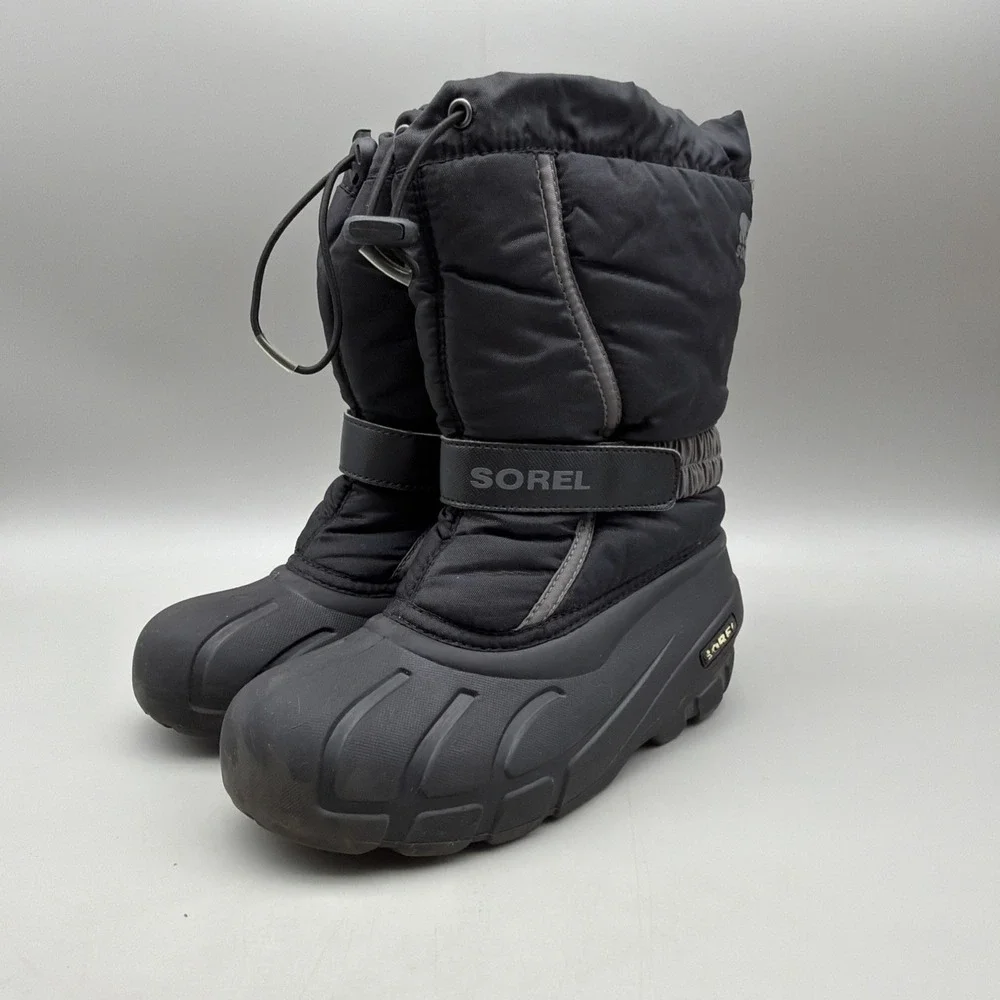 Sorel Youth Flurry Boots Black/City Grey Size 3